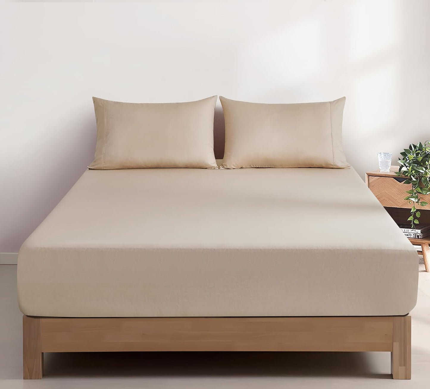 Vintage Washed Cotton Fitted Sheet Combo Set – Natural