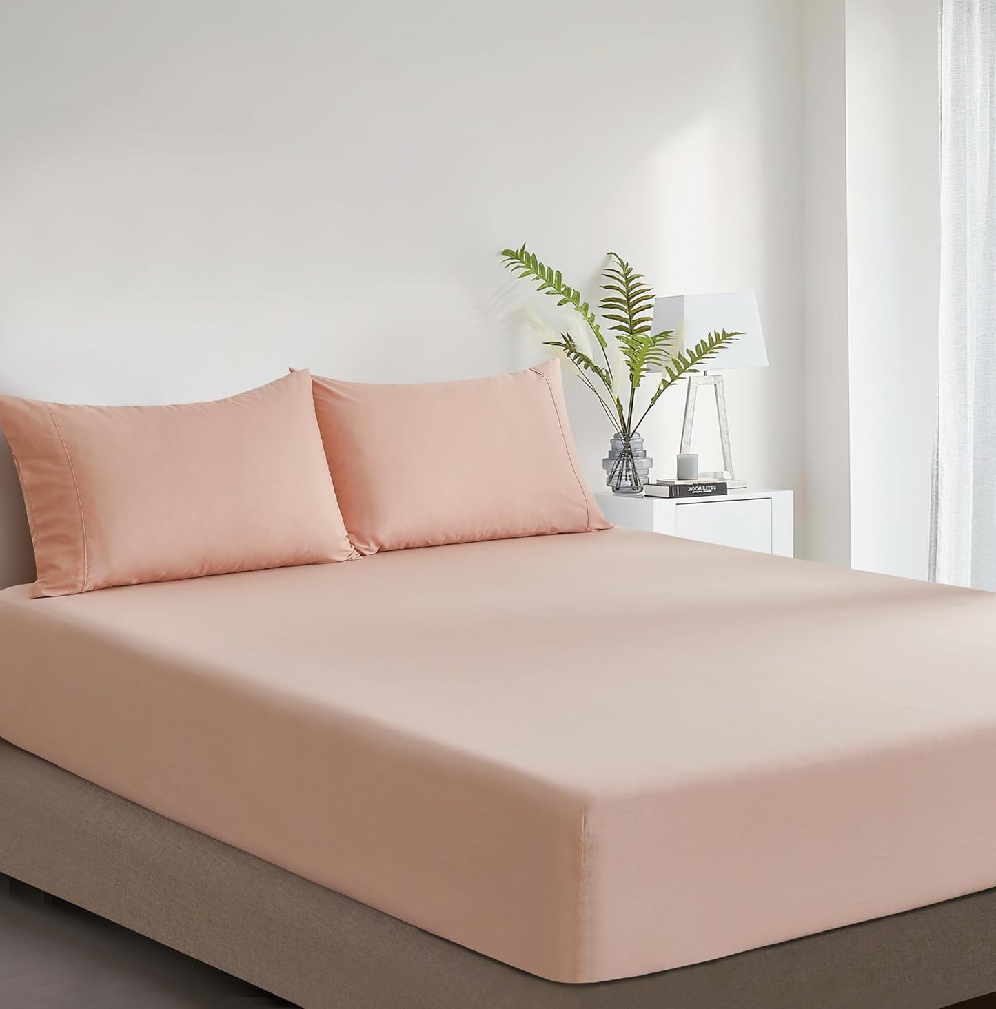 Vintage Washed Cotton Fitted Sheet Combo Set – Pink