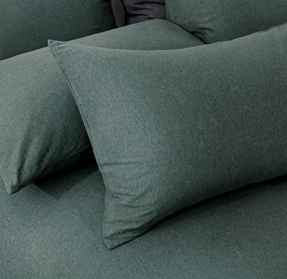 Green Jersey Cotton Quilt Cover Set – 3PC