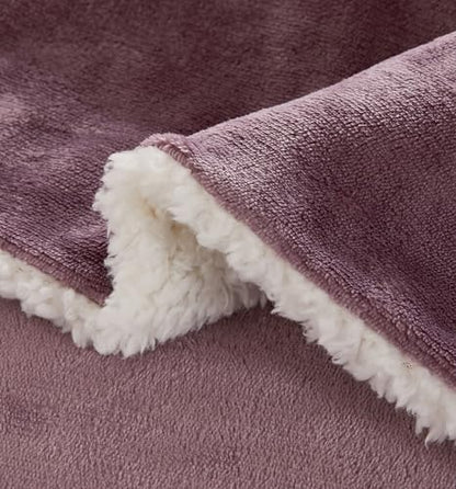 Mauve Teddy Sherpa Quilt Cover Set - 3PC