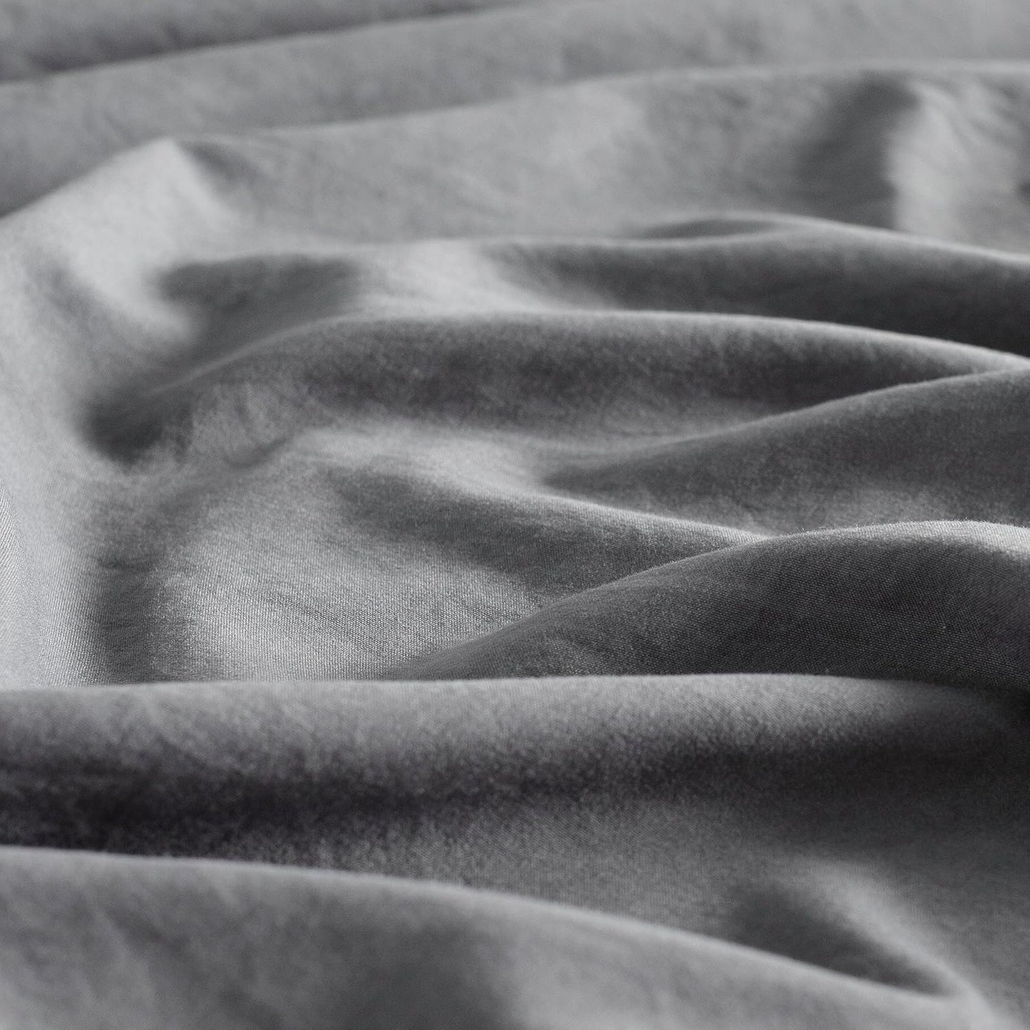 Vintage Washed Microfibre Sheet Set with 2 Pillowcases - Grey