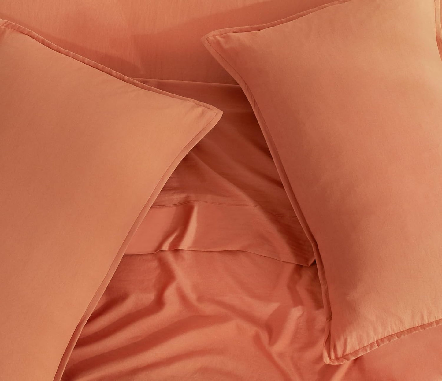 Vintage Washed Microfibre Sheet Set with 2 Pillowcases - Terracotta