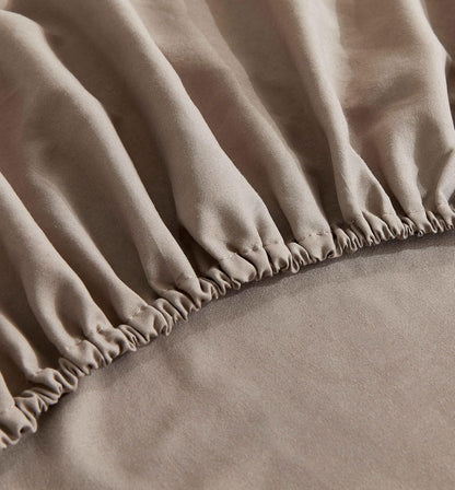 Vintage Washed Microfibre Sheet Set - Truffle