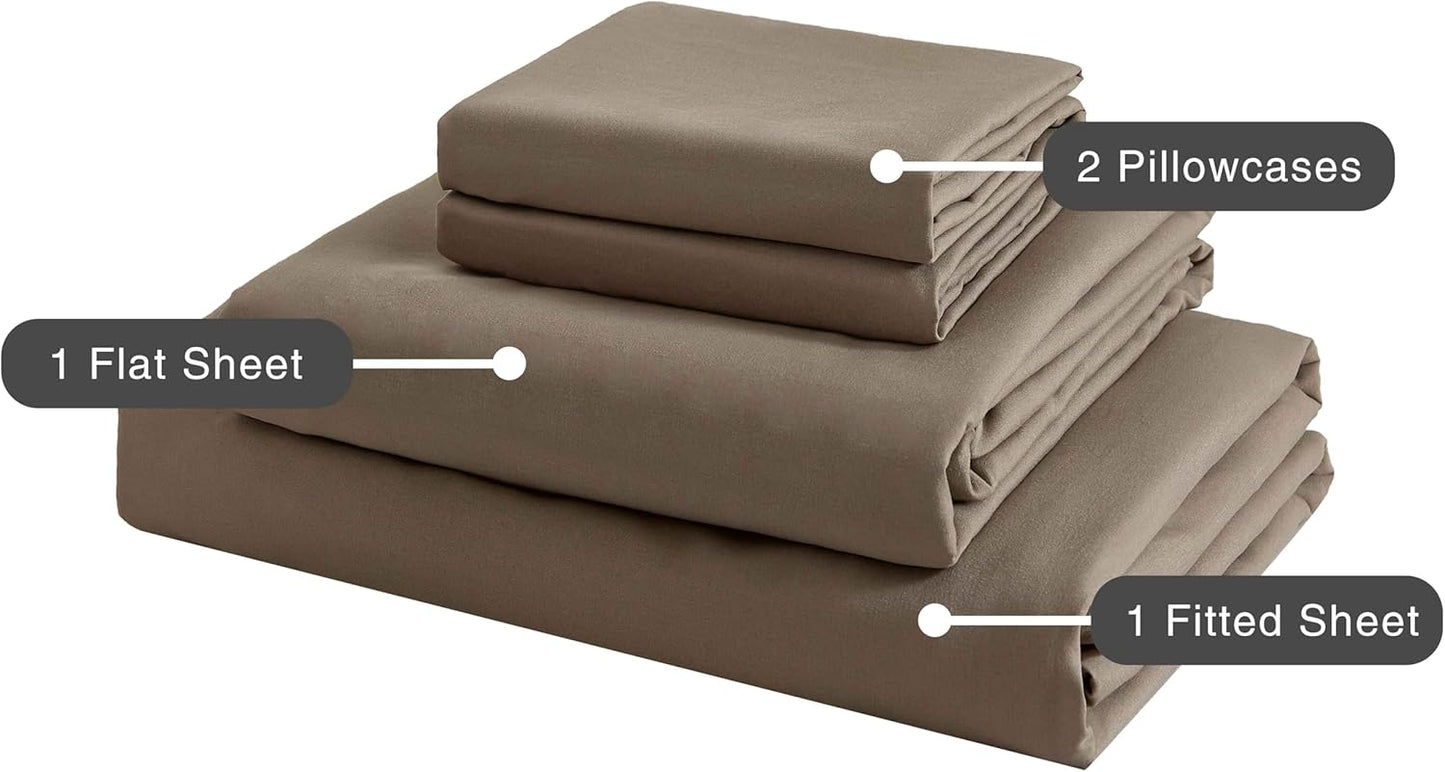 Vintage Washed Microfibre Sheet Set - Truffle