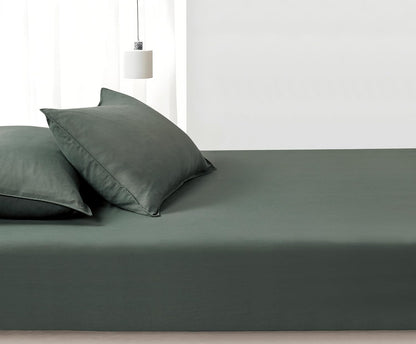 Vintage Washed Microfibre Fitted Sheet Set – Khaki Green