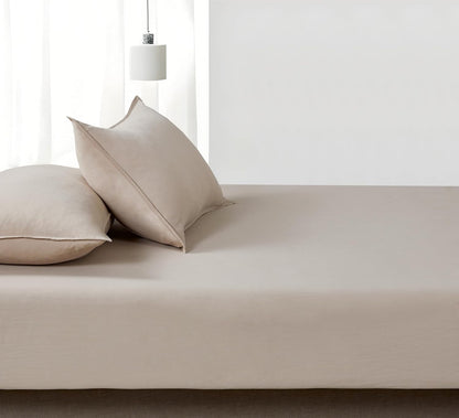 Vintage Washed Microfibre Fitted Sheet Set –  Linen