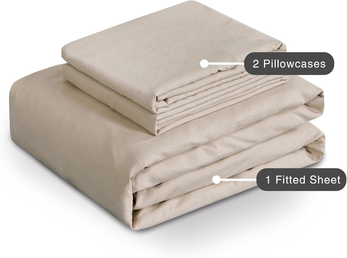 Vintage Washed Microfibre Fitted Sheet Set –  Linen
