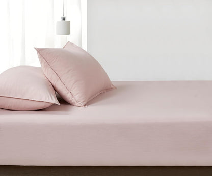 Vintage Washed Microfibre Fitted Sheet Set – Pink