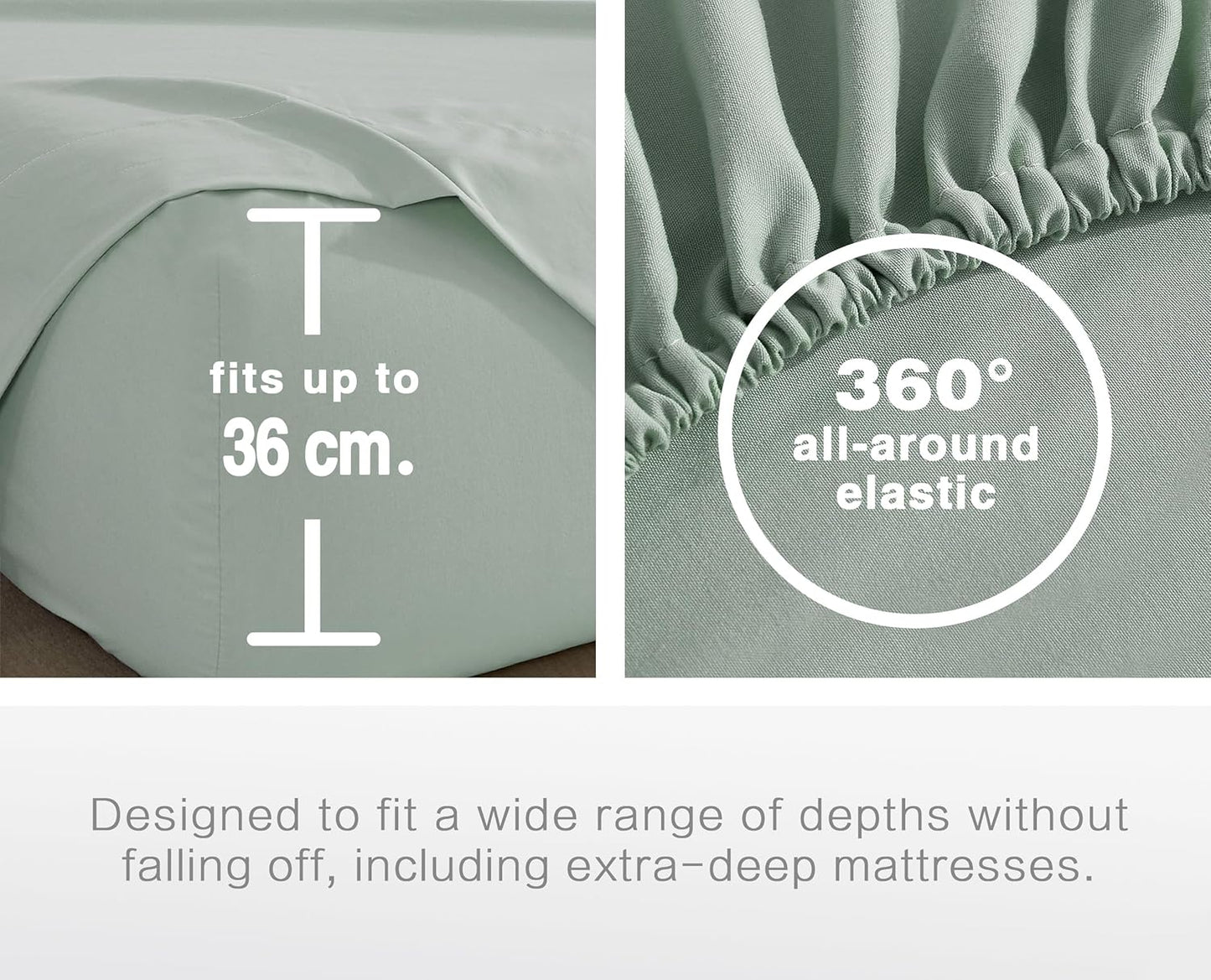 Vintage Washed Microfibre Fitted Sheet Set – Sage