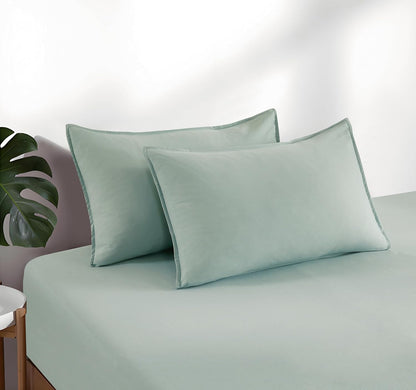 Vintage Washed Microfibre Fitted Sheet Set – Sage