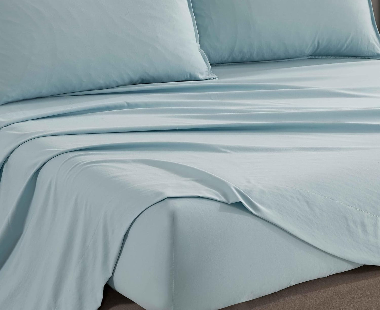Vintage Washed Microfibre Sheet Set - Blue