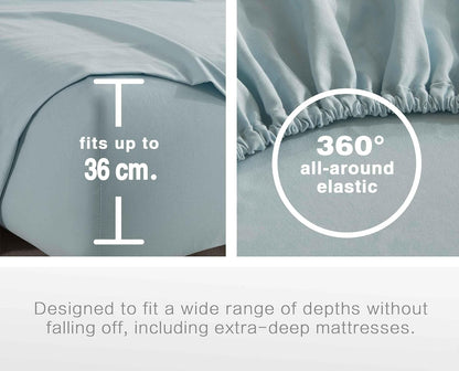 Vintage Washed Microfibre Sheet Set - Blue