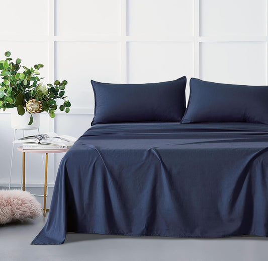 Bamboo Microfibre Sheet Set - Navy
