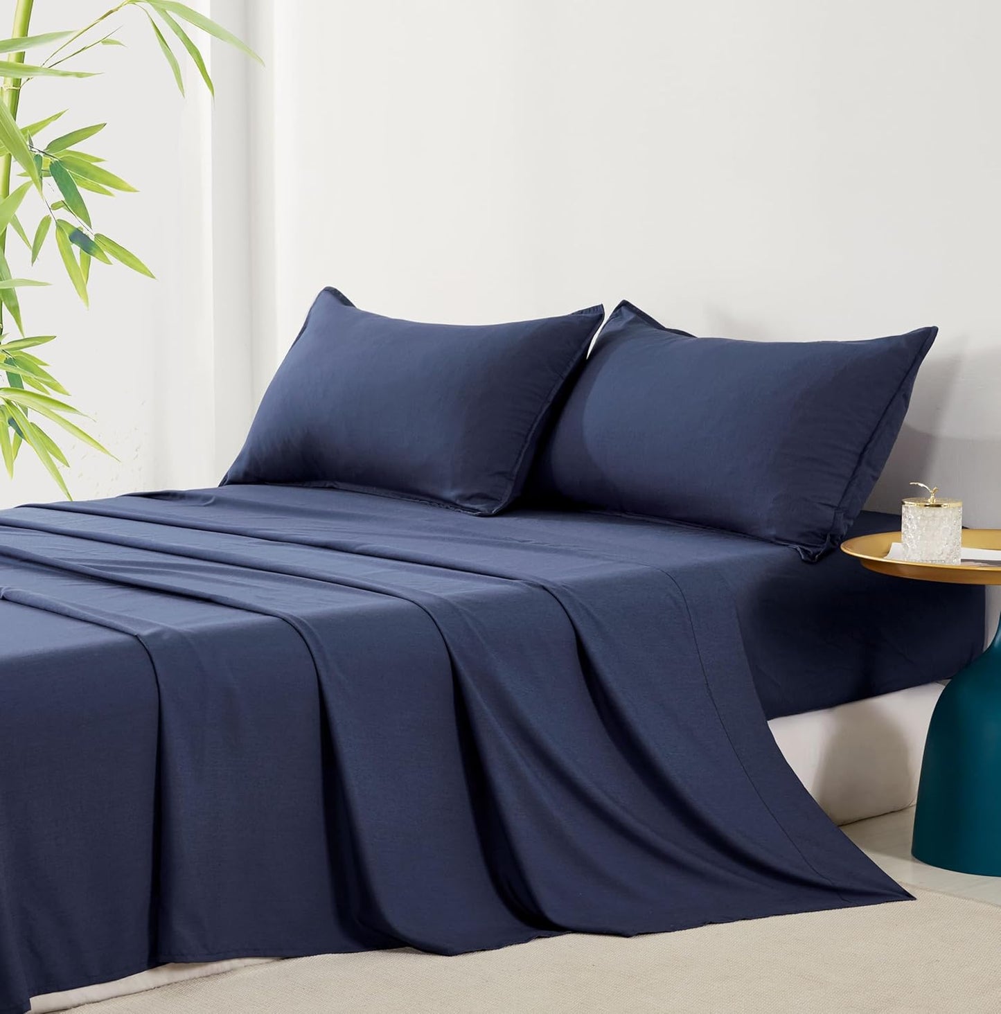 Bamboo Microfibre Sheet Set - Navy
