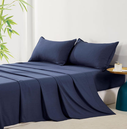 Bamboo Microfibre Sheet Set - Navy