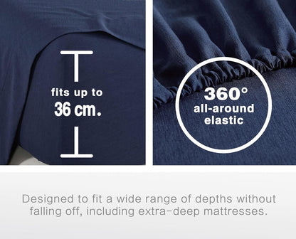 Bamboo Microfibre Sheet Set - Navy