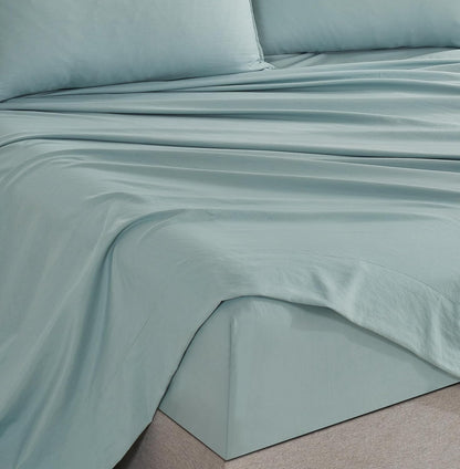 Vintage Washed Microfibre Sheet Set with 1 Pillowcase - Seafoam