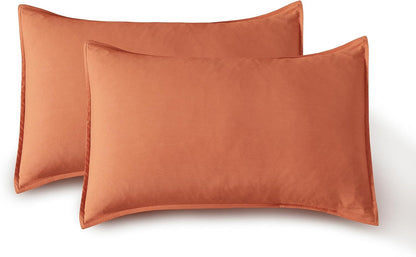 Vintage Washed Microfibre Sheet Set with 1 Pillowcase - Terracotta