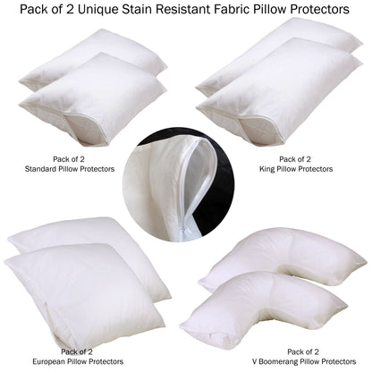 Stain Resistant Pillow Protectors King - Twin Pack