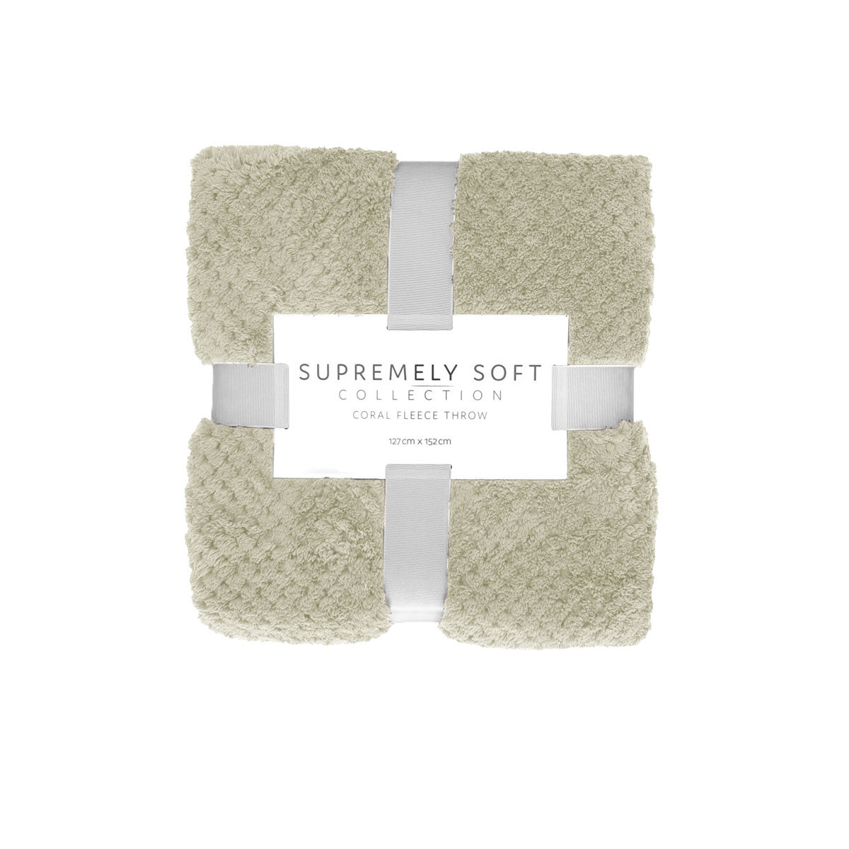 Soft Diamond Fleece Throw Rug - Natural