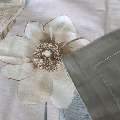 Bahamas Taupe Reversible Cotton Quilt Cover Set - 3PC