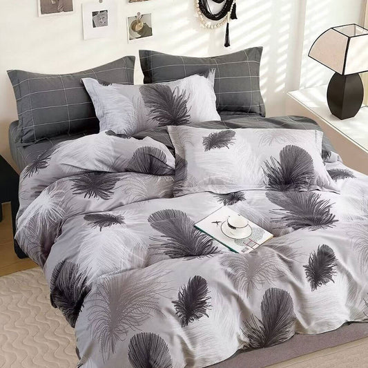 Heidi Grey Reversible Cotton Quilt Cover Set - 3PC
