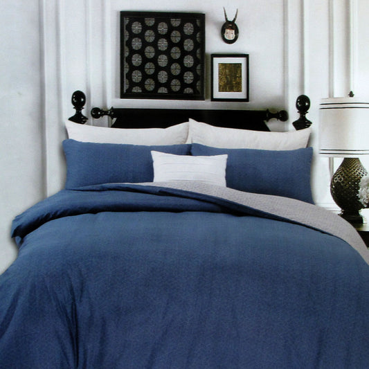 Halifax Cotton Reversible Quilt Cover Set - 3PC