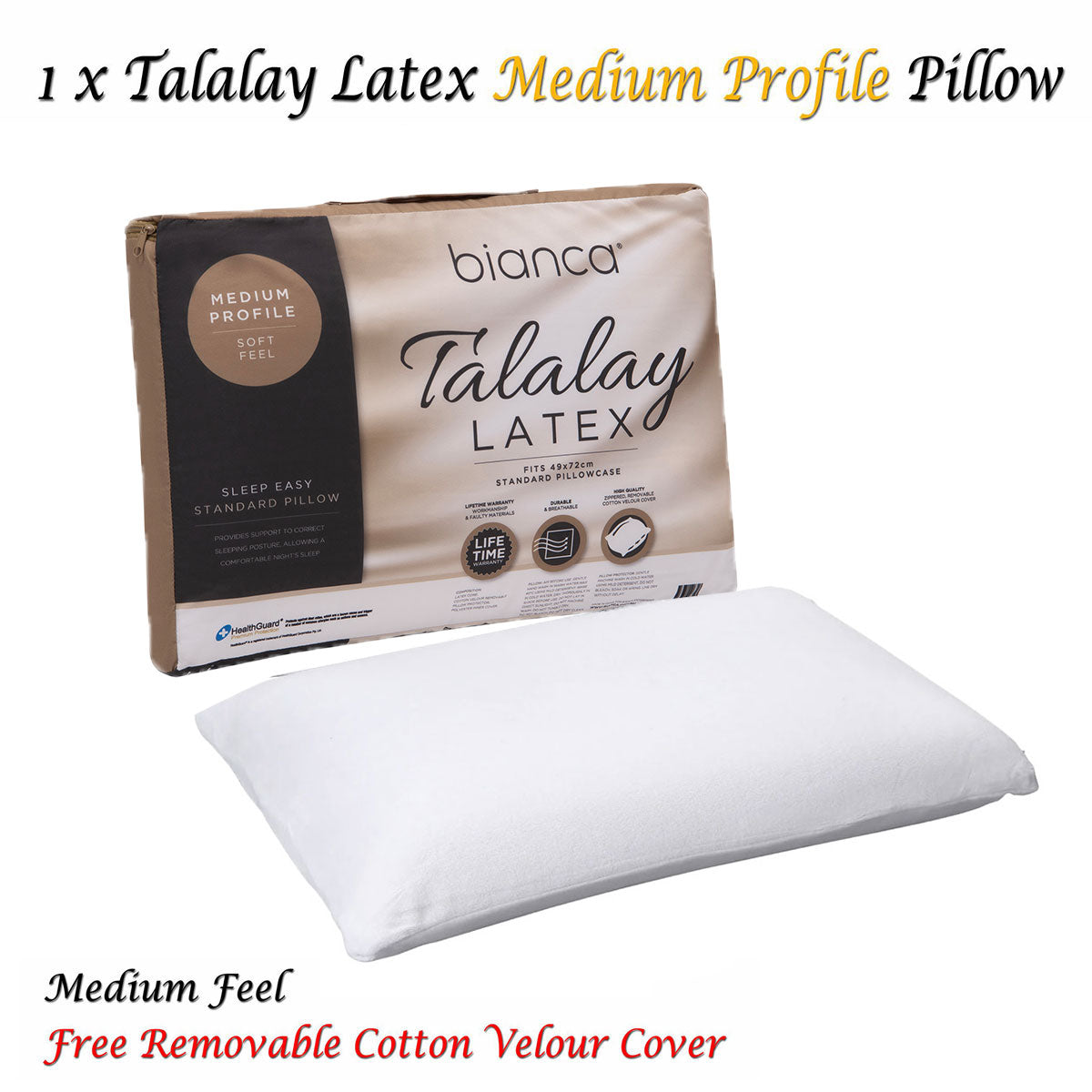 Talalay Latex Medium Profile Pillow