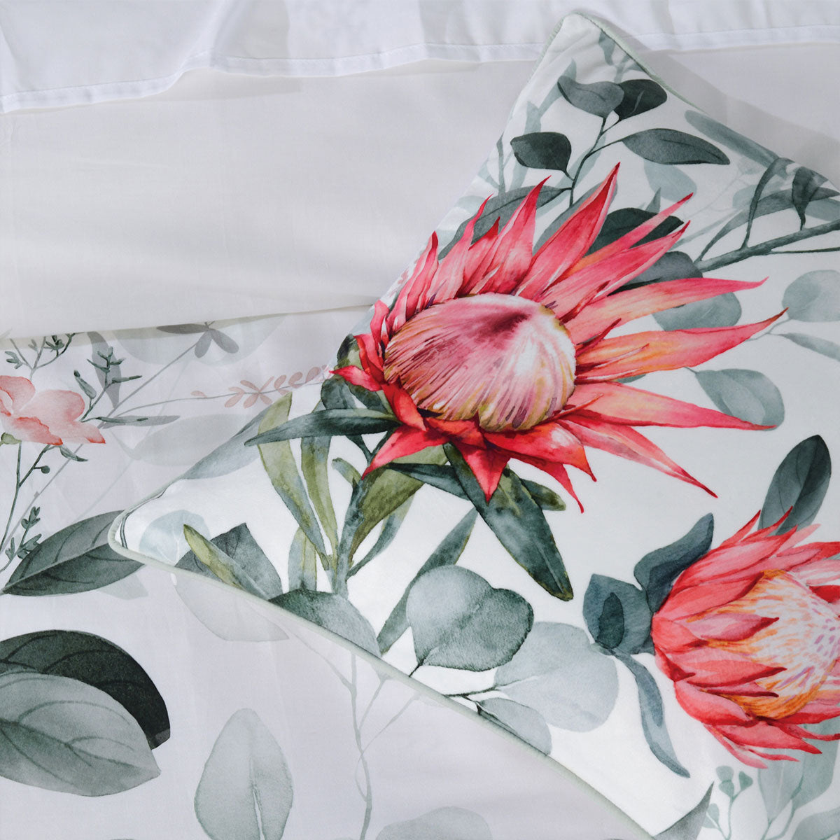 Wellingrove White Cotton Sateen Quilt Cover Set - 3PC