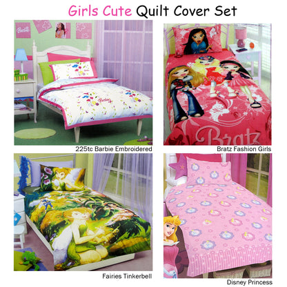 Disney Barbie Embroidery Quilt Cover Set - 2PC