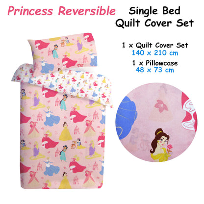 Caprice Disney Princess Reversible Licensed Quilt Cover Set - 2PC