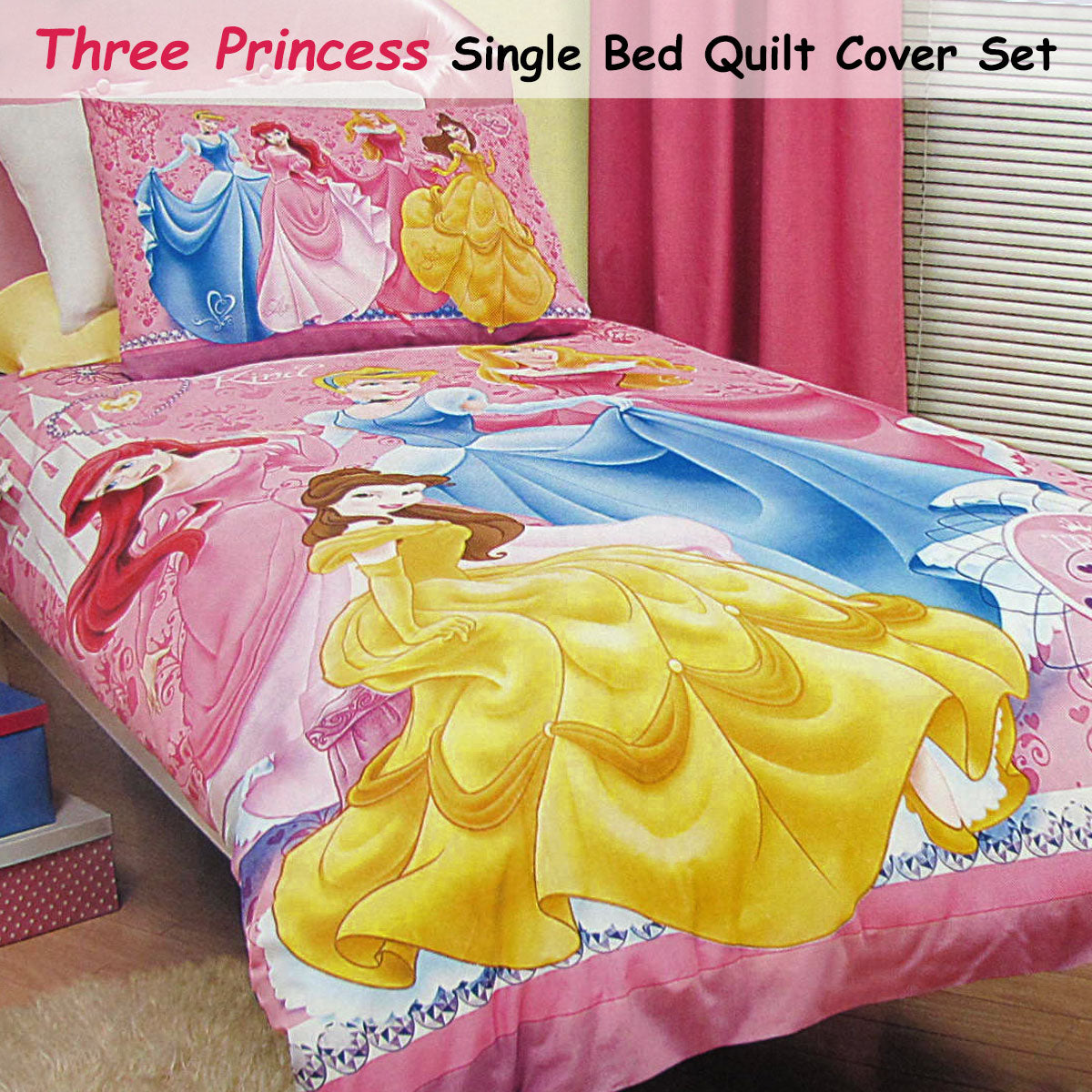 Caprice Disney Three Princesses Licensed Quilt Cover Set - 2PC