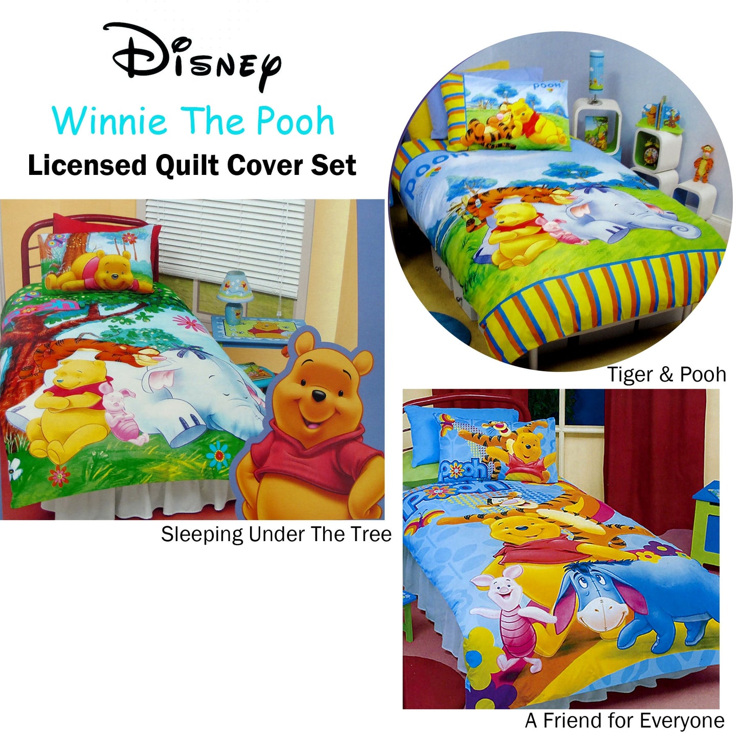Disney Winnie The Pooh Quilt Cover Set - 3PC