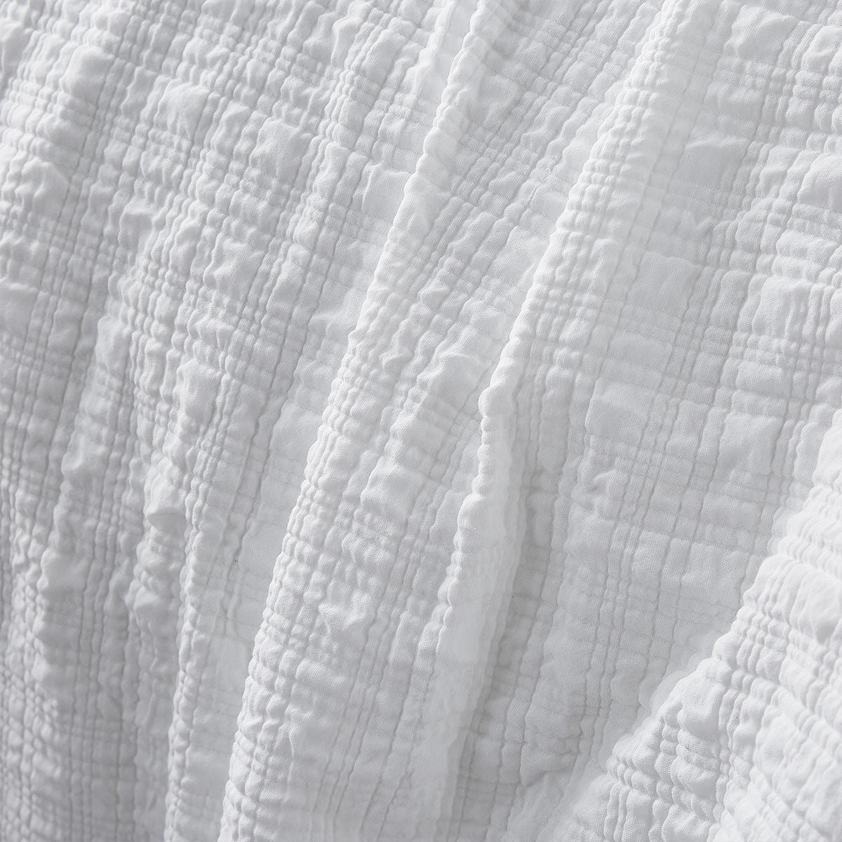 Augusta White Ruched Quilt Cover Set - 3PC