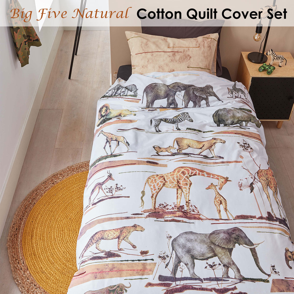 Big Five Natural Cotton Quilt Cover Set - 2PC