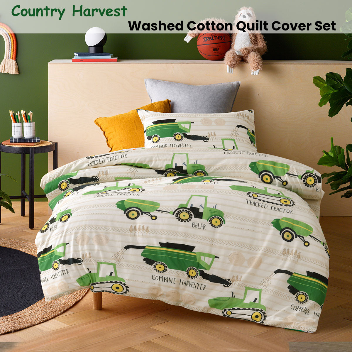 Country Harvest Washed Quilt Cover Set - 2PC
