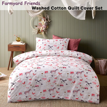 Farmyard Friends Quilt Cover Set - 2PC