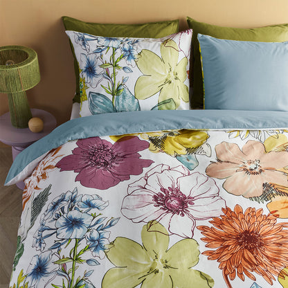 Lotti Multi Cotton Floral Quilt Cover Set - 3PC