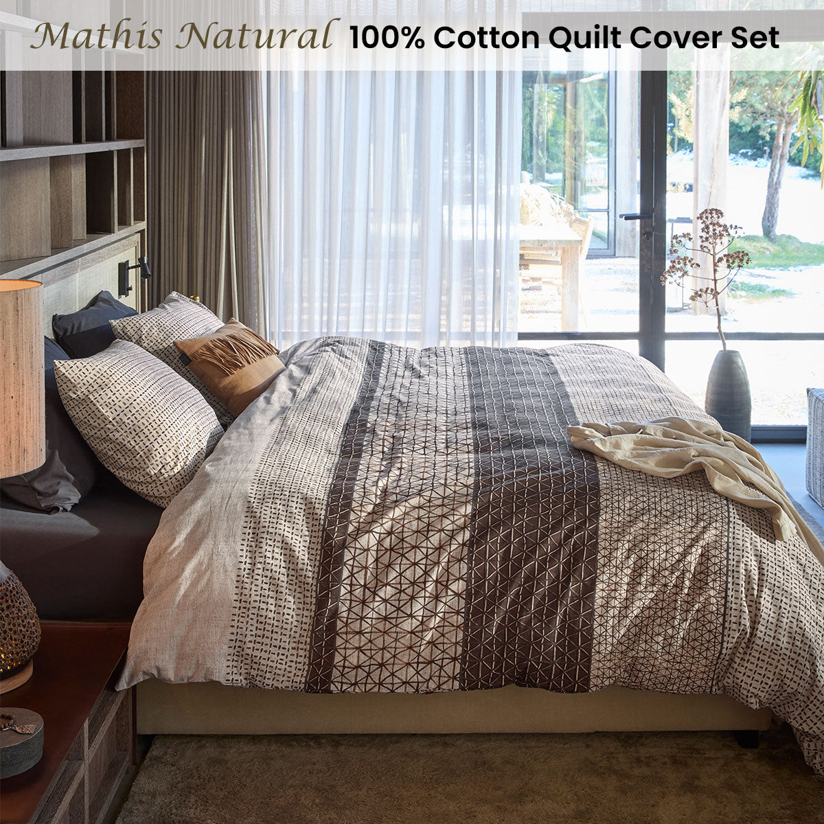 Mathis Natural Cotton Quilt Cover Set - 3PC