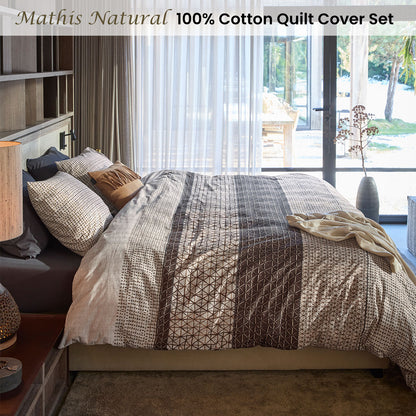 Mathis Natural Cotton Quilt Cover Set - 3PC