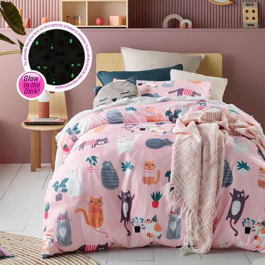 Miaow Quilt Cover Set - 2PC Glow in the Dark