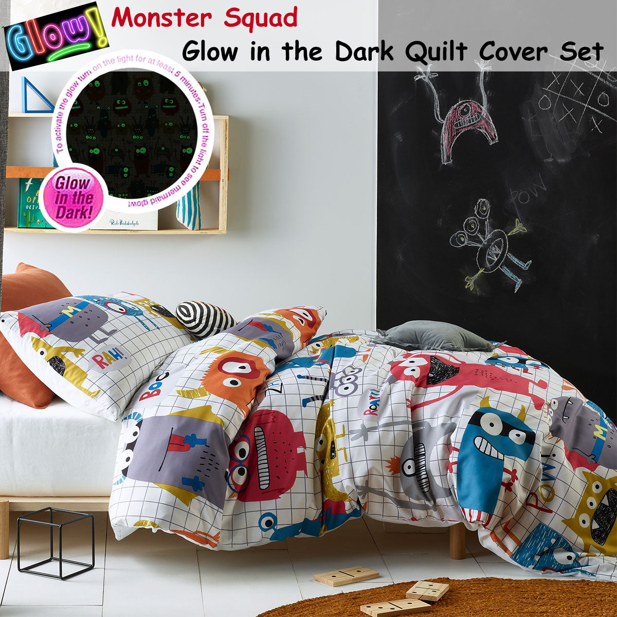 Monster Squad Quilt Cover Set - 3PC Glow in the Dark