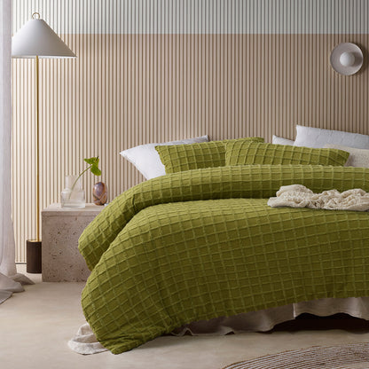 Cacti Green Parquet Cotton Quilt Cover Set - 2PC