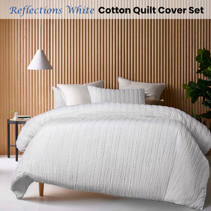 White Reflections Cotton Quilt Cover Set - 3PC