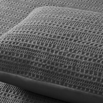 Dark Grey Soho Waffle Quilt Cover Set - 3PC
