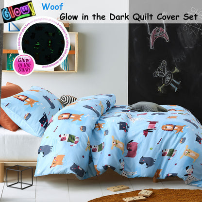 Woof Quilt Cover Set - 3PC Glow in the Dark