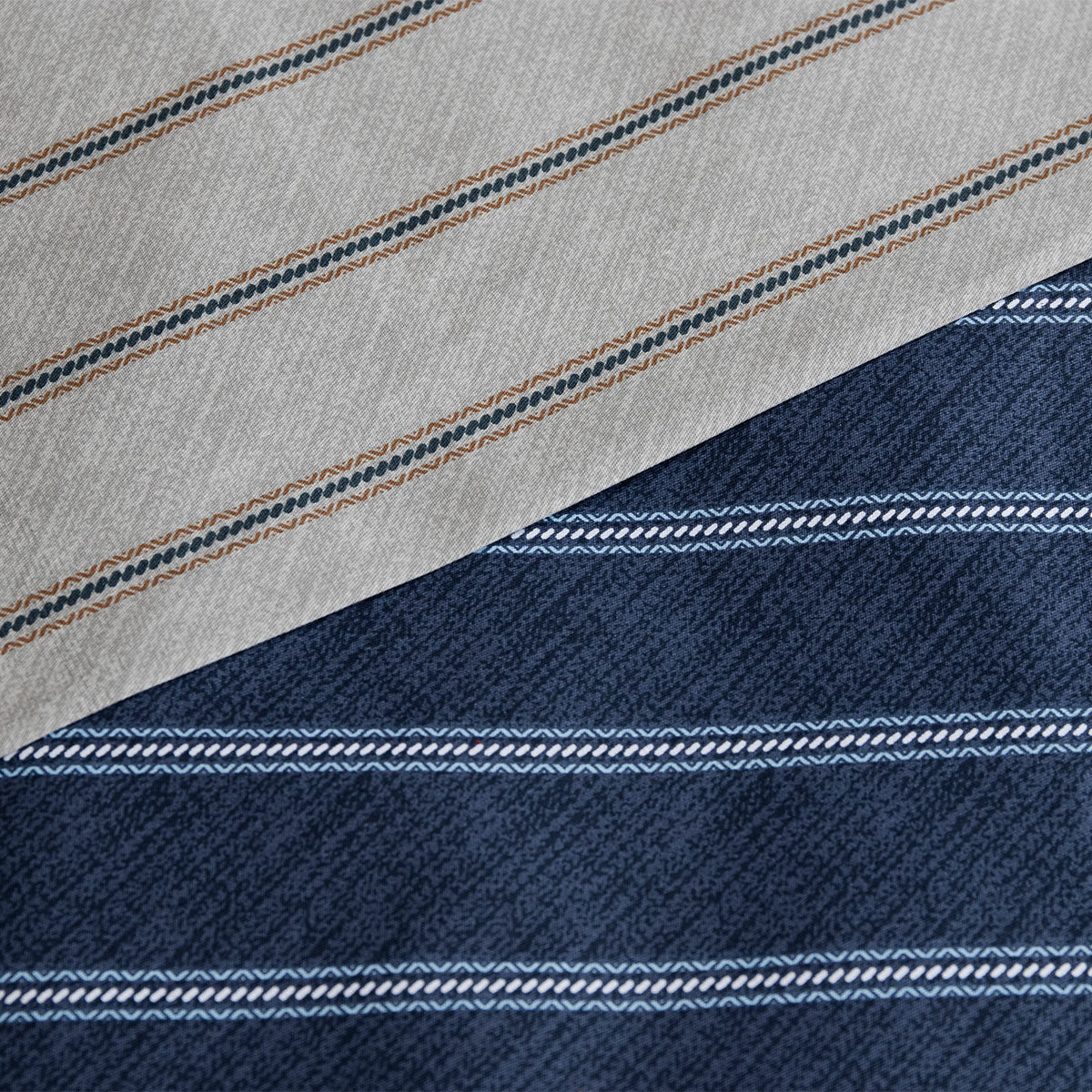 Oliver Stripes Cotton Sateen Quilt Cover Set - 3PC