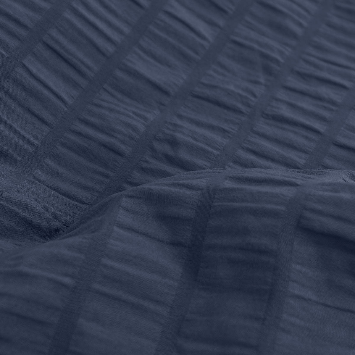 Byron Navy Seersucker Quilt Cover Set - 3PC