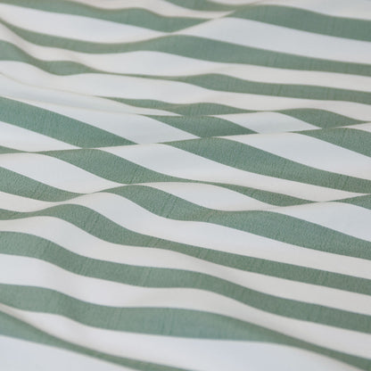 Frankie Sage Stripe Yarn Dyed Reversible Quilt Cover Set - 3PC
