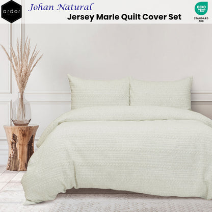 Johan Natural Jersey Marle Quilt Cover Set - 3PC